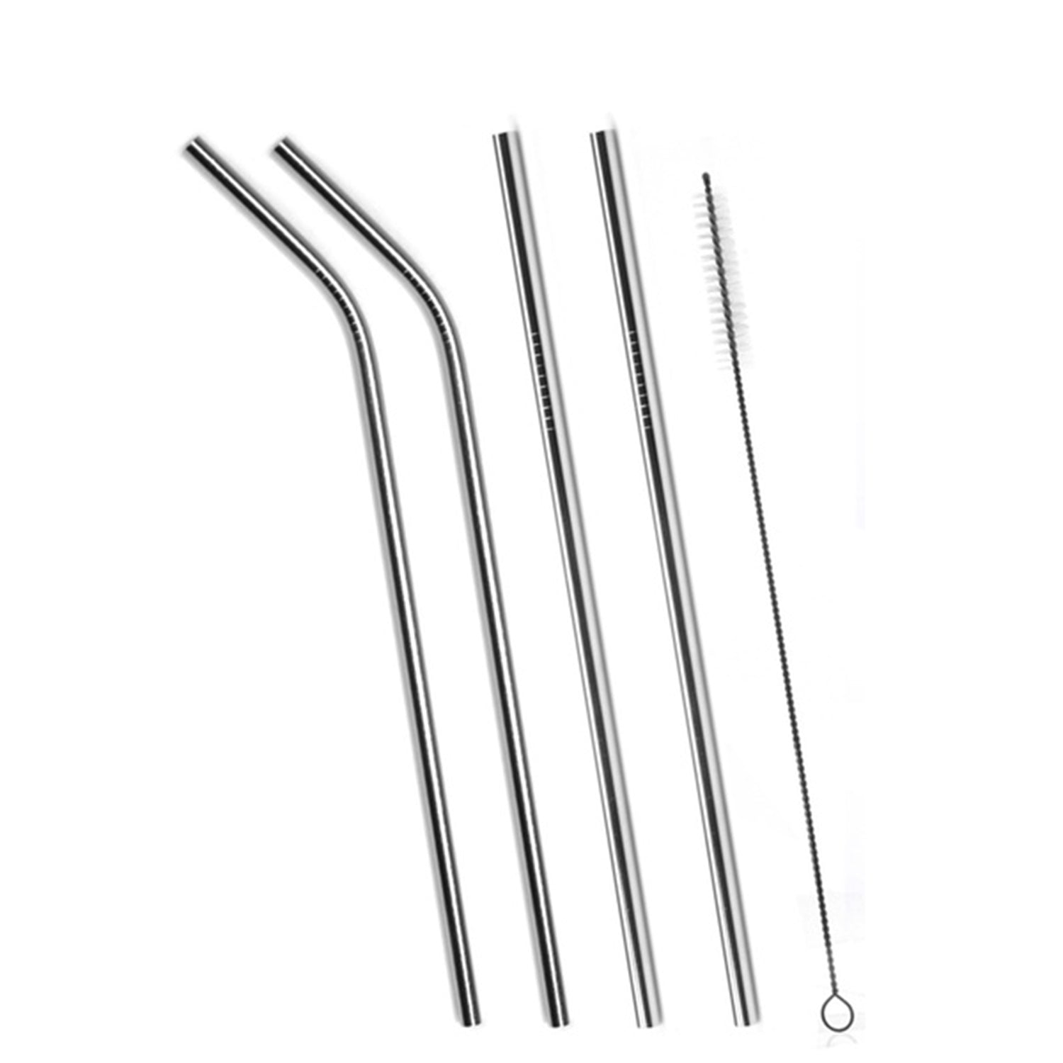 0579 Set of 4 Stainless Steel Straws & Brush (2 Straight straws, 2 Bent straws, 1 Brush) 0579 Set of 4 Stainless Steel Straws & Brush (2 Straight straws, 2 Bent straws, 1 Brush)